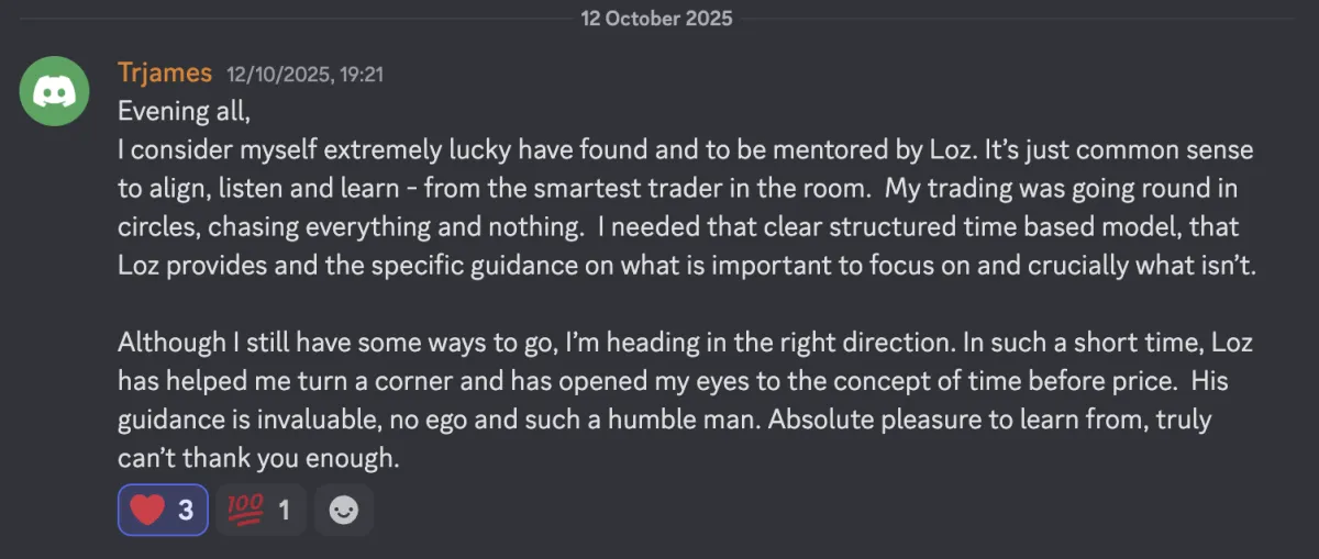 Member testimonial about structured mentorship