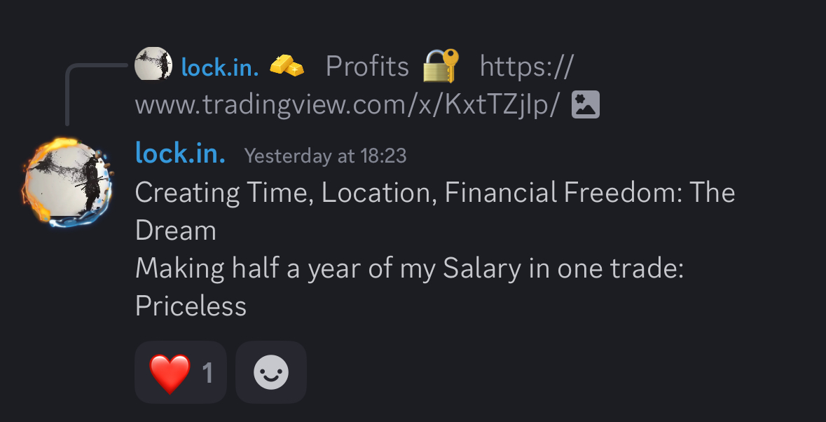 Member making half a year of salary in one trade